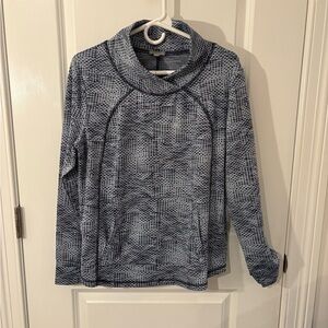 T by Talbots Blue Patterned Top